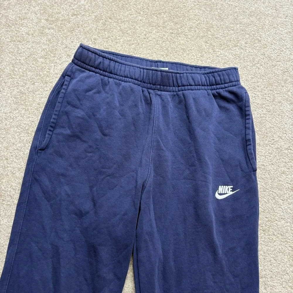 Nike Sweatpants Mens Small Blue Fleece Jogger Pants Pockets Lounge Athletic